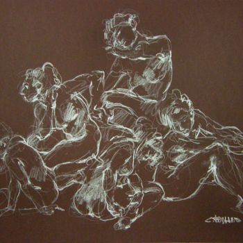 Drawing titled "craie 50/65 2005 5" by Christian Rolland, Original Artwork, Chalk