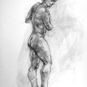 Drawing titled "fusain 50/65 2005 53" by Christian Rolland, Original Artwork, Charcoal