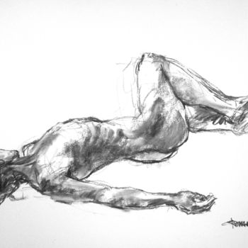 Drawing titled "fusain 50/65 2007 1…" by Christian Rolland, Original Artwork, Charcoal