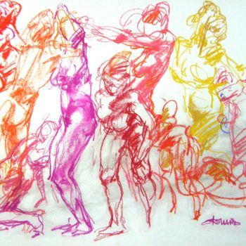 Drawing titled "dessin craie 2008 1…" by Christian Rolland, Original Artwork, Chalk