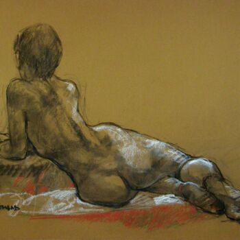Drawing titled "fusain & craie 2008…" by Christian Rolland, Original Artwork, Charcoal