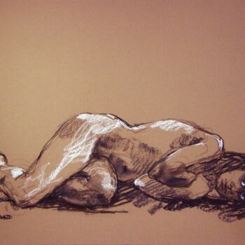 Desenho intitulada "fusain & craie 2011…" por Christian Rolland, Obras de arte originais, Carvão