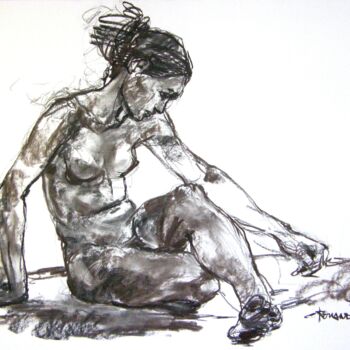 Drawing titled "fusain 50/65 2011 1…" by Christian Rolland, Original Artwork, Charcoal