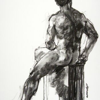 Drawing titled "fusain 50/65 2011 1…" by Christian Rolland, Original Artwork, Charcoal