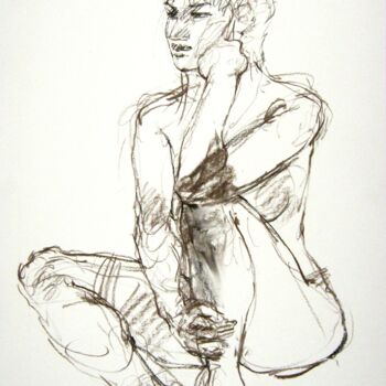 Desenho intitulada "fusain 50/65 2011 2…" por Christian Rolland, Obras de arte originais, Carvão