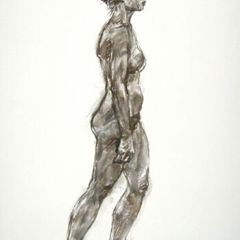 Drawing titled "fusain 50/65 2012 4" by Christian Rolland, Original Artwork, Charcoal