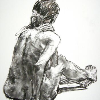Dibujo titulada "fusain 50/65 2012 50" por Christian Rolland, Obra de arte original, Carbón