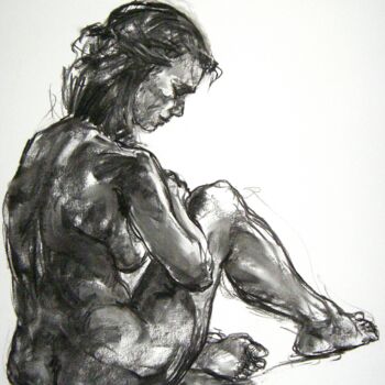 Desenho intitulada "fusain 50/65 2012 53" por Christian Rolland, Obras de arte originais, Carvão