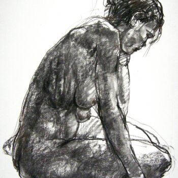 Drawing titled "fusain 50/65 2012 69" by Christian Rolland, Original Artwork, Charcoal