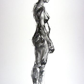 Drawing titled "fusain 50/65 2012 72" by Christian Rolland, Original Artwork, Charcoal
