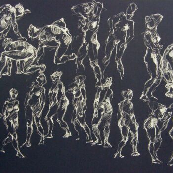 Drawing titled "craie 50/65 2012 73" by Christian Rolland, Original Artwork, Chalk