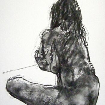 Drawing titled "fusain 50/65 2013 20" by Christian Rolland, Original Artwork, Charcoal