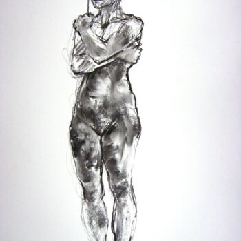 Drawing titled "fusain 50/65 2012 99" by Christian Rolland, Original Artwork, Charcoal