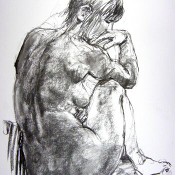 Zeichnungen mit dem Titel "fusain 50/65 2012 1…" von Christian Rolland, Original-Kunstwerk, Kohle