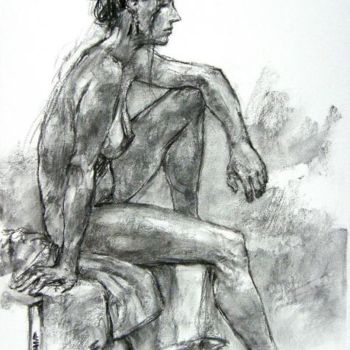 Drawing titled "fusain 2006 - 3" by Christian Rolland, Original Artwork, Other