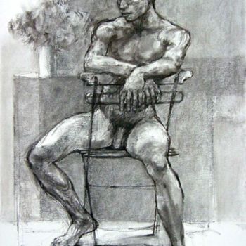 Drawing titled "fusain 2007 - 3" by Christian Rolland, Original Artwork, Other