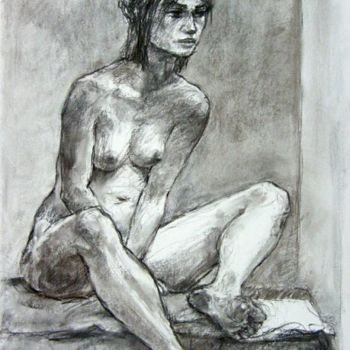 Drawing titled "fusain 2007 - 4" by Christian Rolland, Original Artwork, Other