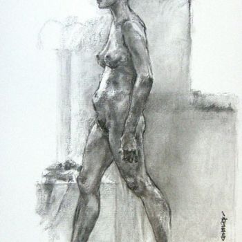 Drawing titled "fusain 2008 - 2" by Christian Rolland, Original Artwork, Other
