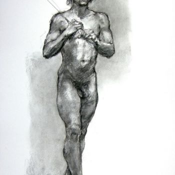 Рисунок под названием "fusain 2005 - 13" - Christian Rolland, Подлинное произведение искусства, Другой