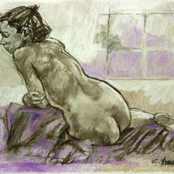 Drawing titled "fusain et pastel 20…" by Christian Rolland, Original Artwork, Other