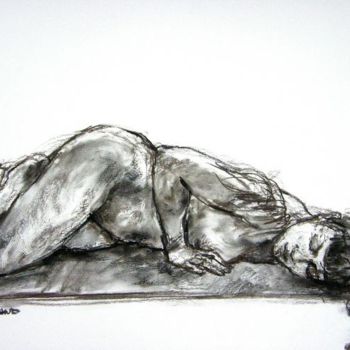 Dibujo titulada "fusain 50/65 2011 36" por Christian Rolland, Obra de arte original, Otro