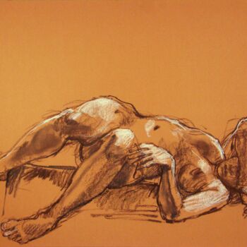 Dibujo titulada "fusain & craie 50/6…" por Christian Rolland, Obra de arte original, Carbón