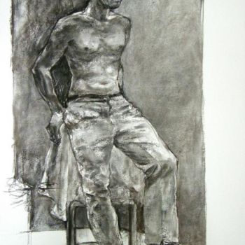 Drawing titled "fusain juin 2011 1" by Christian Rolland, Original Artwork, Other