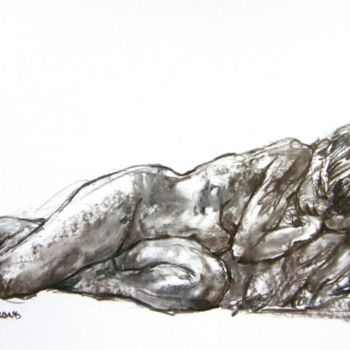 Drawing titled "fusain 50/65 2011 1…" by Christian Rolland, Original Artwork, Other