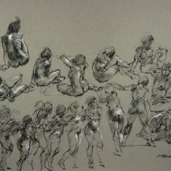 Desenho intitulada "croquis mai 2012 2" por Christian Rolland, Obras de arte originais, Outro