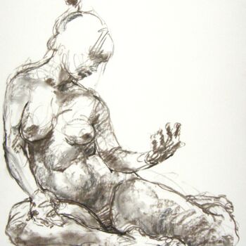 Disegno intitolato "fusain 2011 50/65 2…" da Christian Rolland, Opera d'arte originale, Altro