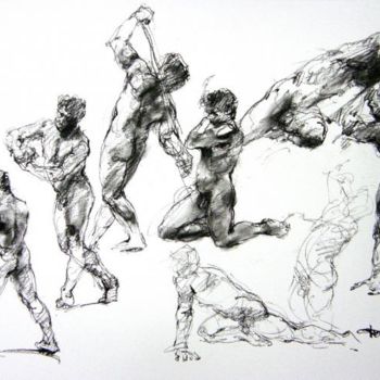 Disegno intitolato "croquis fev 2012 4" da Christian Rolland, Opera d'arte originale, Altro