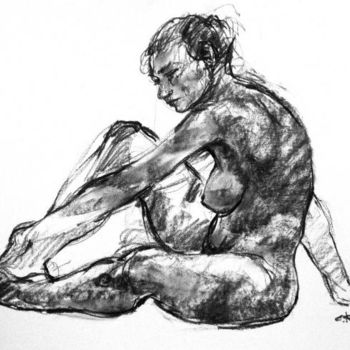 Dibujo titulada "fusain 50/65 2012 71" por Christian Rolland, Obra de arte original, Otro