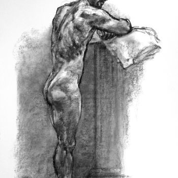 Pittura intitolato "fusain académie jan…" da Christian Rolland, Opera d'arte originale