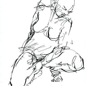 Drawing titled "10,5x14,8 avril 201…" by Christian Rolland, Original Artwork, Ink