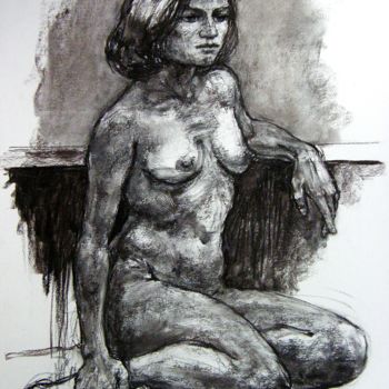 Drawing titled "dessin académie 201…" by Christian Rolland, Original Artwork, Charcoal