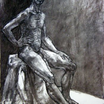 Desenho intitulada "fusain académie 201…" por Christian Rolland, Obras de arte originais, Carvão
