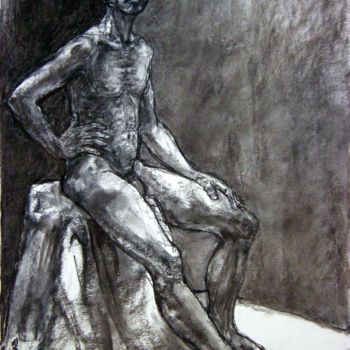 Drawing titled "fusain académie 201…" by Christian Rolland, Original Artwork, Charcoal