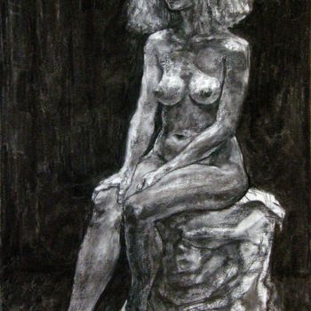 Drawing titled "académie 2016 oct 31" by Christian Rolland, Original Artwork, Charcoal