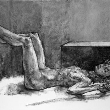 Drawing titled "académie 2017 1" by Christian Rolland, Original Artwork, Charcoal