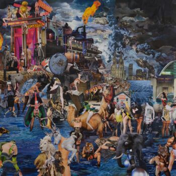 Collages intitulée "Noahs Ark" par Christian Schanze, Œuvre d'art originale, Collages Monté sur Aluminium