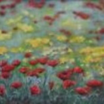 Painting titled "LES COQUELICOTS" by Christian Seyssel, Original Artwork