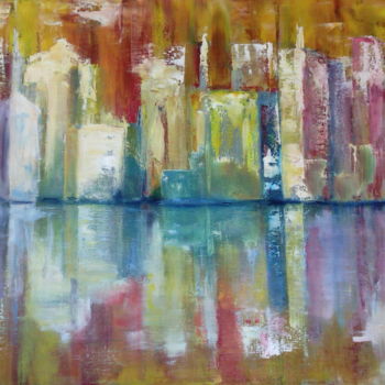 Painting titled "PAYSAGE URBAIN 5" by Christian Seyssel, Original Artwork