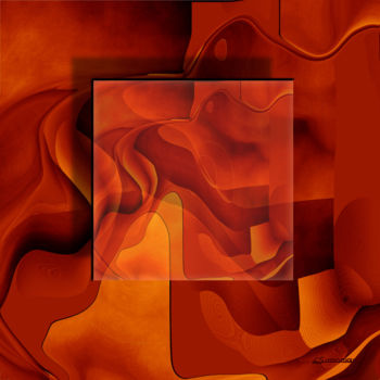 Digitale Kunst mit dem Titel "Carré sur carré" von Christian Simonian, Original-Kunstwerk, Digitale Malerei