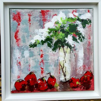 Painting titled "compo florale 7" by Christian Trameçon, Original Artwork