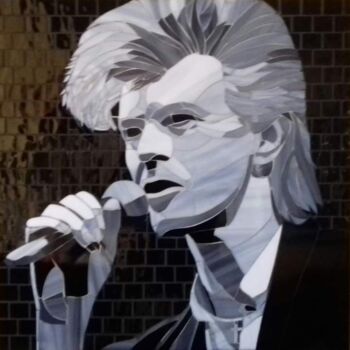 Sculpture titled "David Bowie" by Christian Urpani, Original Artwork, Mosaic