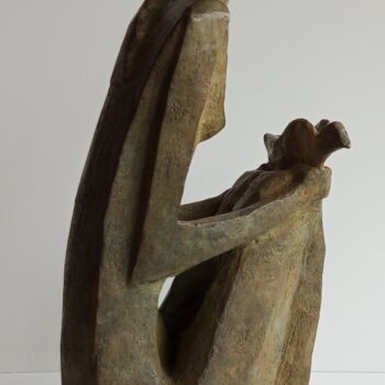 Sculpture titled "Jeune fille à l'ois…" by Christian Vial, Original Artwork, Bronze