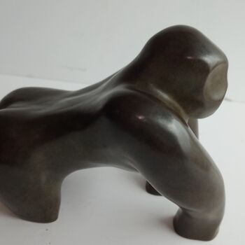 Sculpture titled "gorille" by Christian Vial, Original Artwork, Bronze