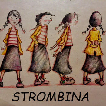 Dessin intitulée "Strombina" par Christiana Visentin Gajoni, Œuvre d'art originale, Crayon