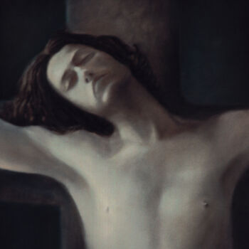 Painting titled "croix" by Christiana Visentin Gajoni, Original Artwork, Oil