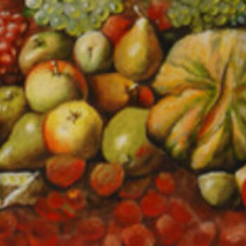 Schilderij getiteld "FRUITS by CHRISTIAN…" door Christiana Visentin Gajoni, Origineel Kunstwerk, Olie